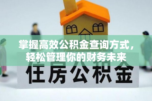 临朐掌握高效公积金查询方式，轻松管理你的财务未来
